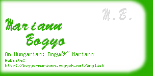 mariann bogyo business card